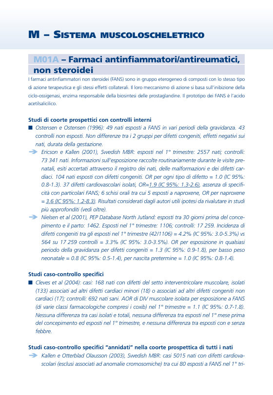 Prima pagina delle schede del Gruppo ATC M - Sistema muscolo-scheletrico