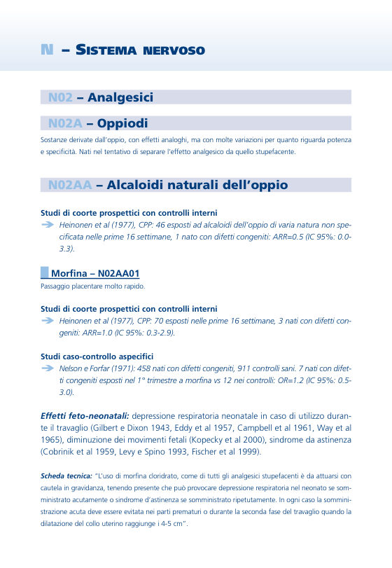 Prima pagina delle schede del Gruppo ATC N - Sistema nervoso